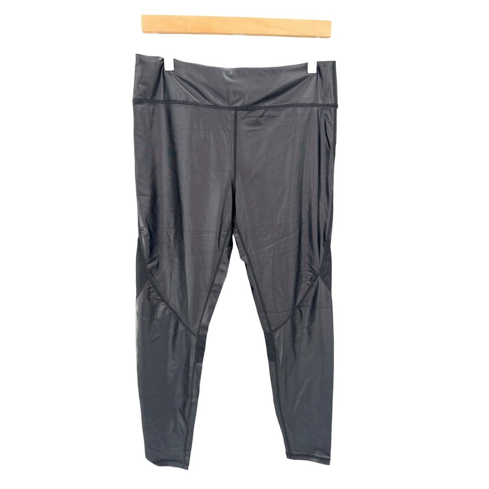 Alala Liquid Black Glossy High Rise Leggings Size Large‎ L NWT Shiny Athleisure